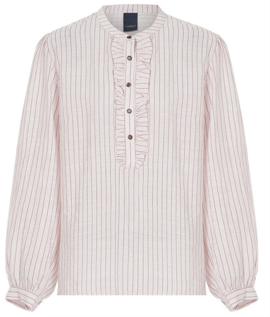 Blouse Anso Streep Ruche Roze