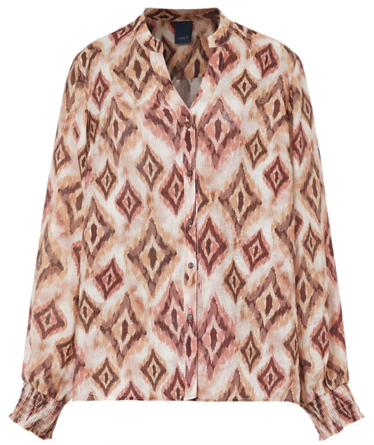 Blouse Arigan Print Burned Brique