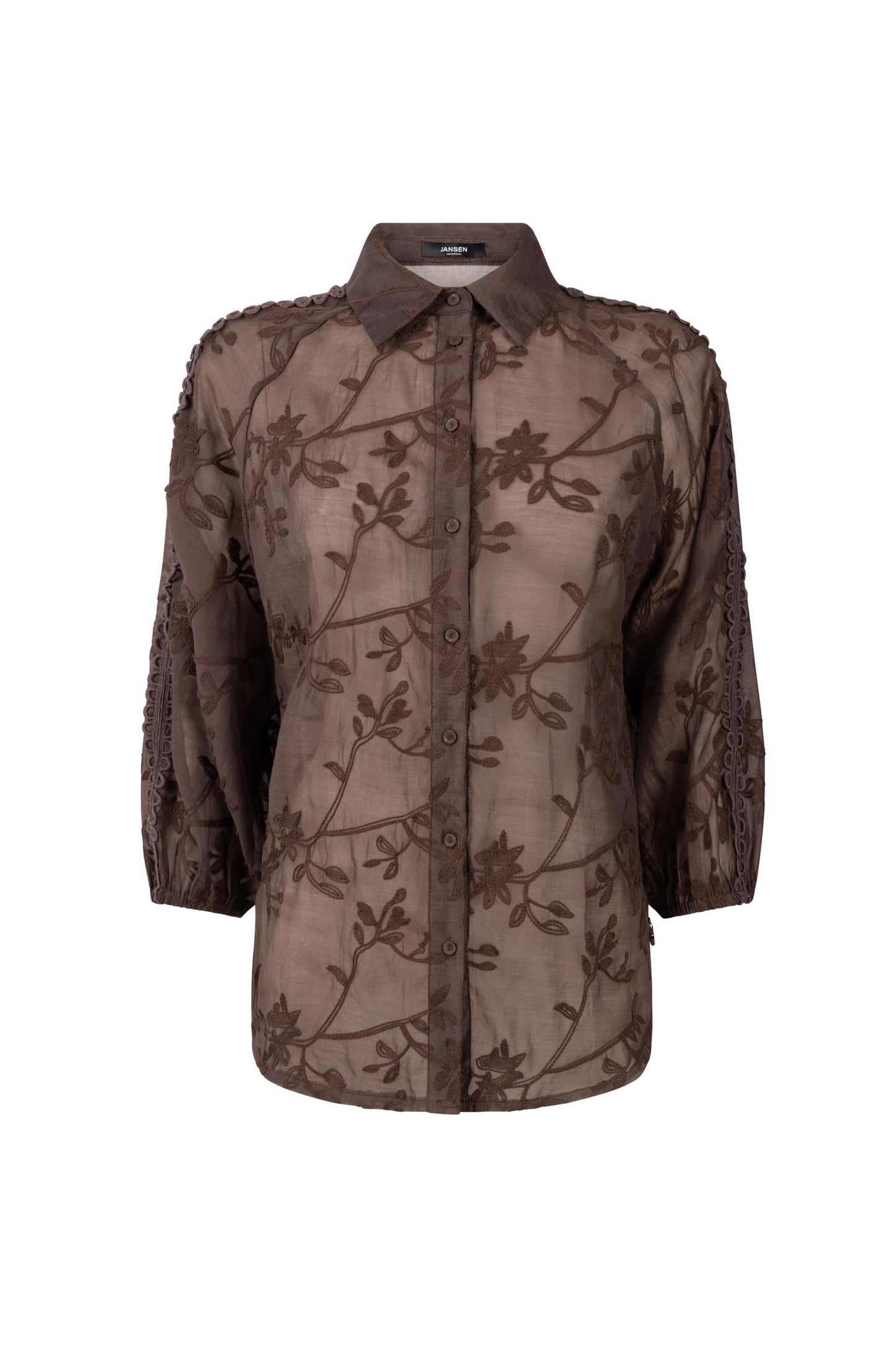 BlouseBisaEmbroidered3_4MDonkerBruin__1