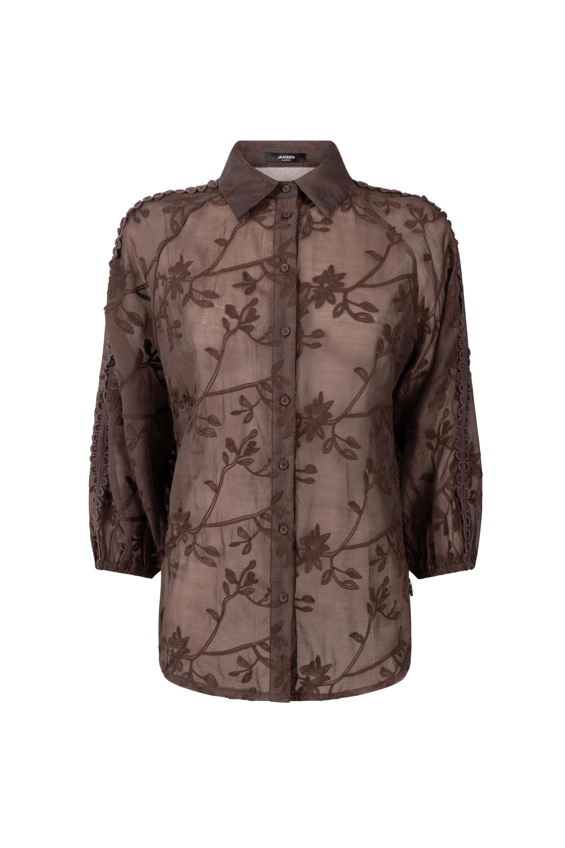BlouseBisaEmbroidered3_4MDonkerBruin__1