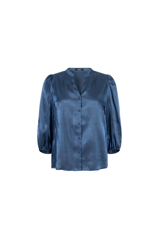 Blouse Bo 3/4 Mouw Blauw Grijs