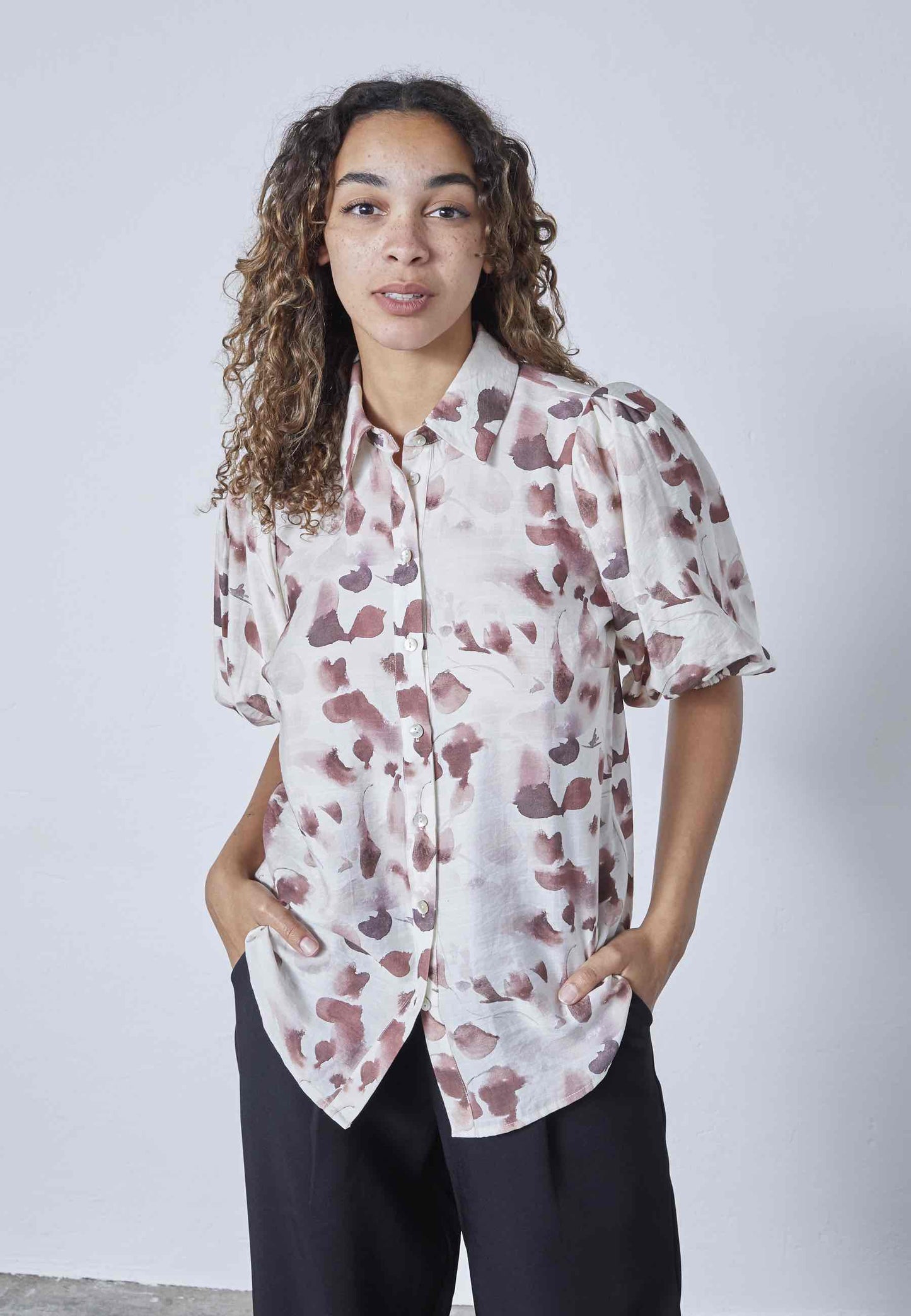 Blouse Ella Pof KM Creme/Bordeaux