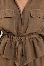 BlouseElmaLinnenTailleTrekkoordBruin__3
