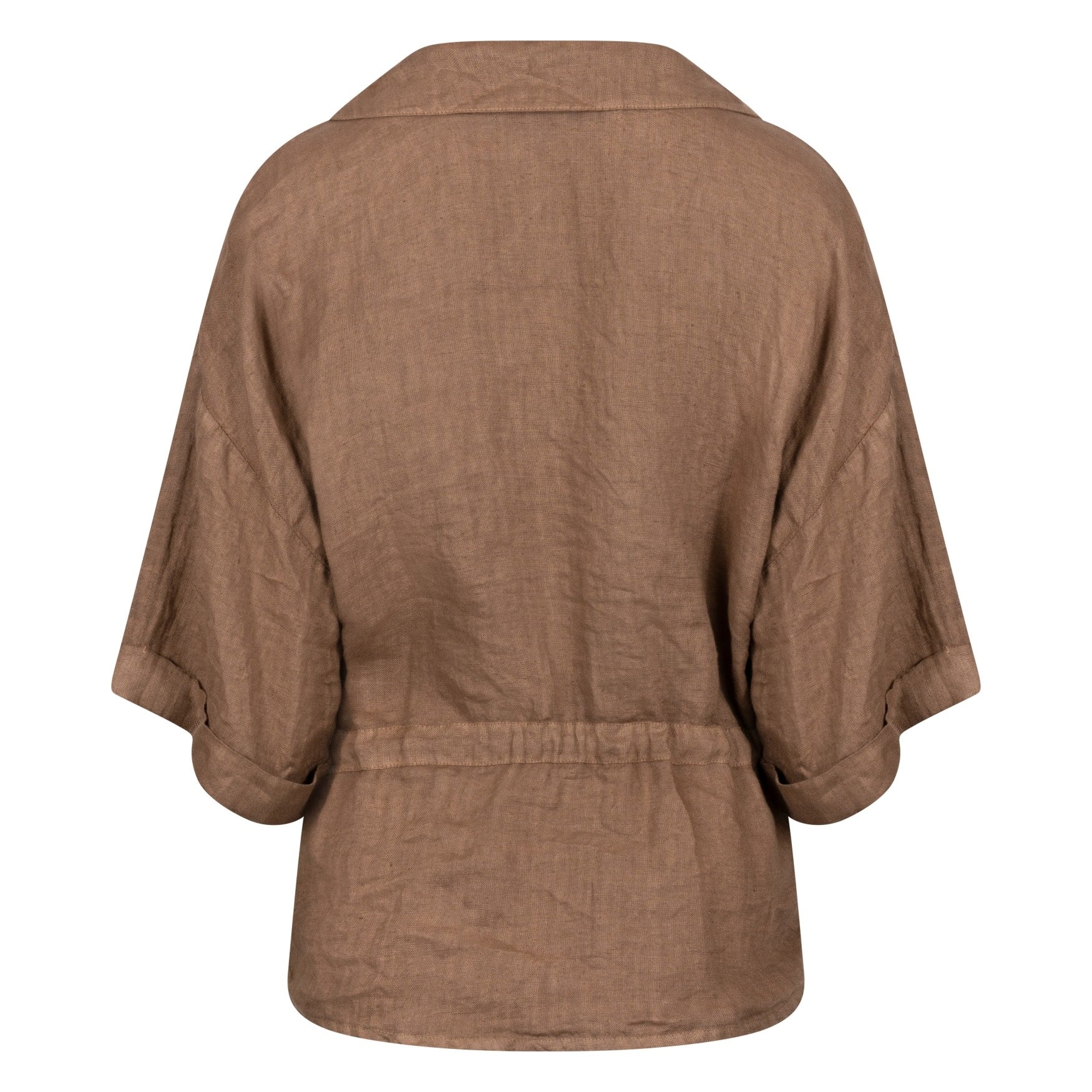 BlouseElmaLinnenTailleTrekkoordBruin__4