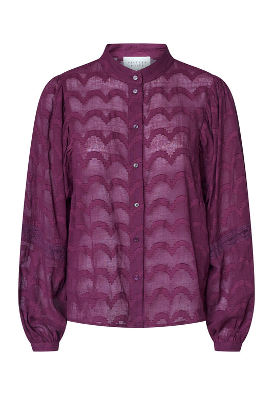 Blouse Etsa Uni Pofmouw Bordeaux