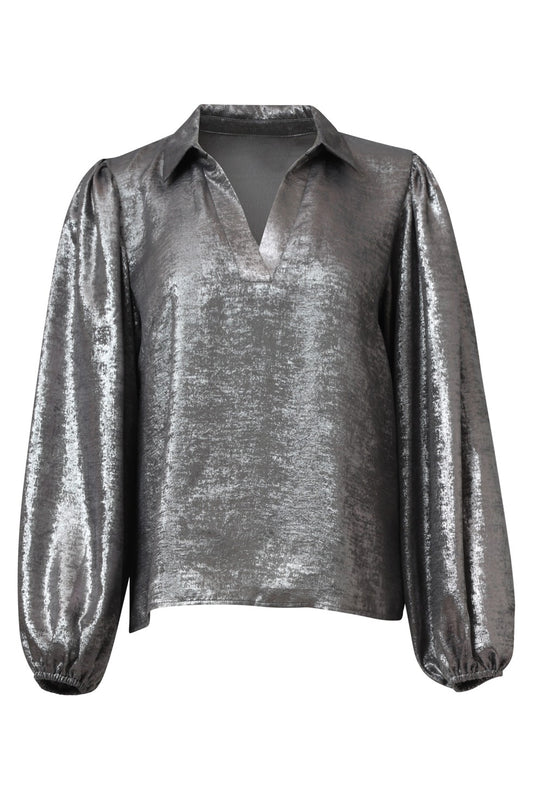 Blouse Glans. Zilver