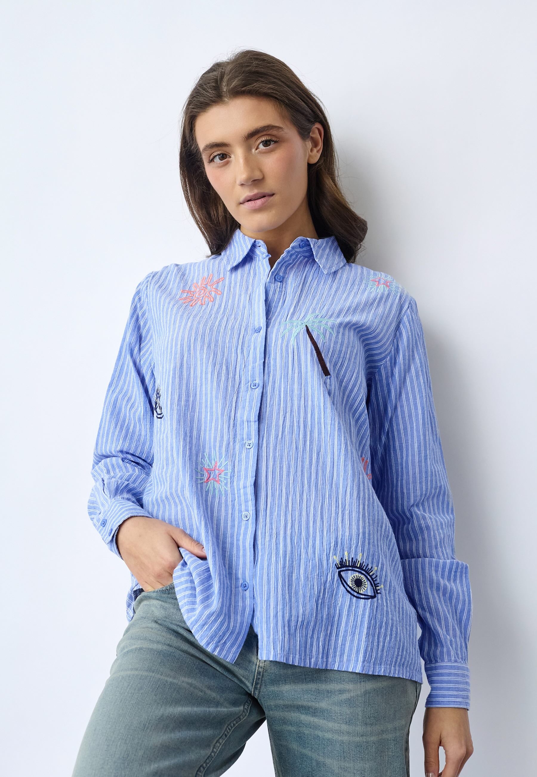 BlouseIbisaStreepBlauw_Wit__2