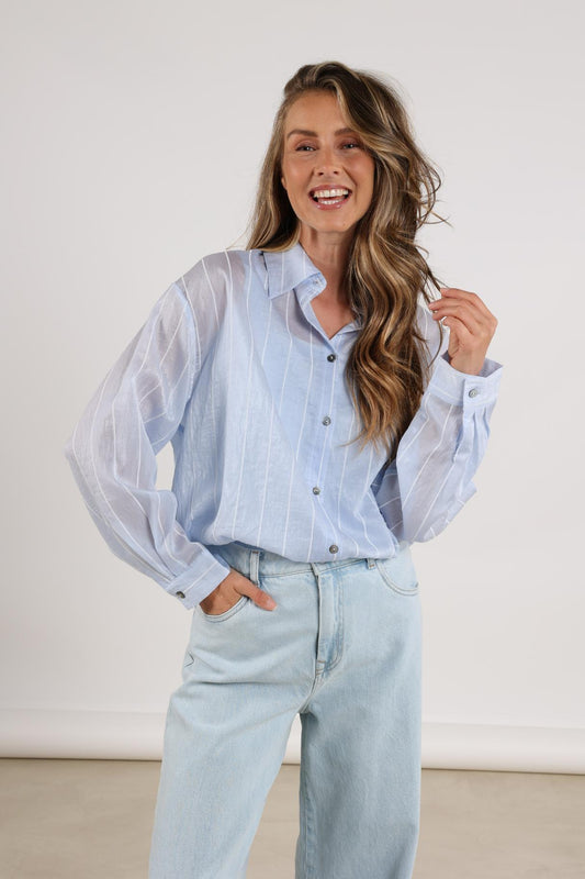 Blouse Iris Streep Blauw