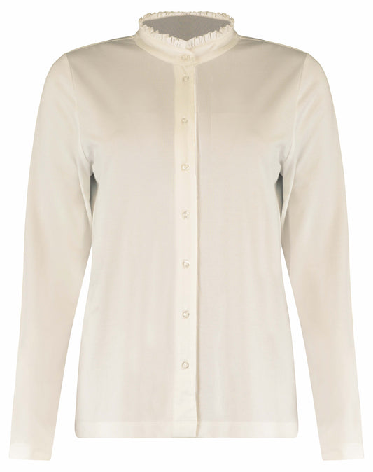 Blouse Jersey Ruche Kraag Ecru
