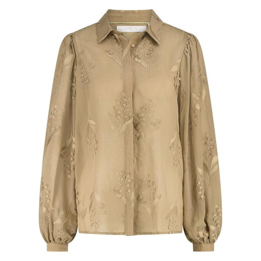 Blouse Jolies Embroidery Camel