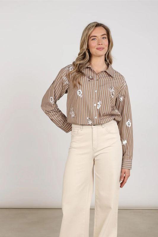 BlouseNewportBloemEnStreepTaupe__2