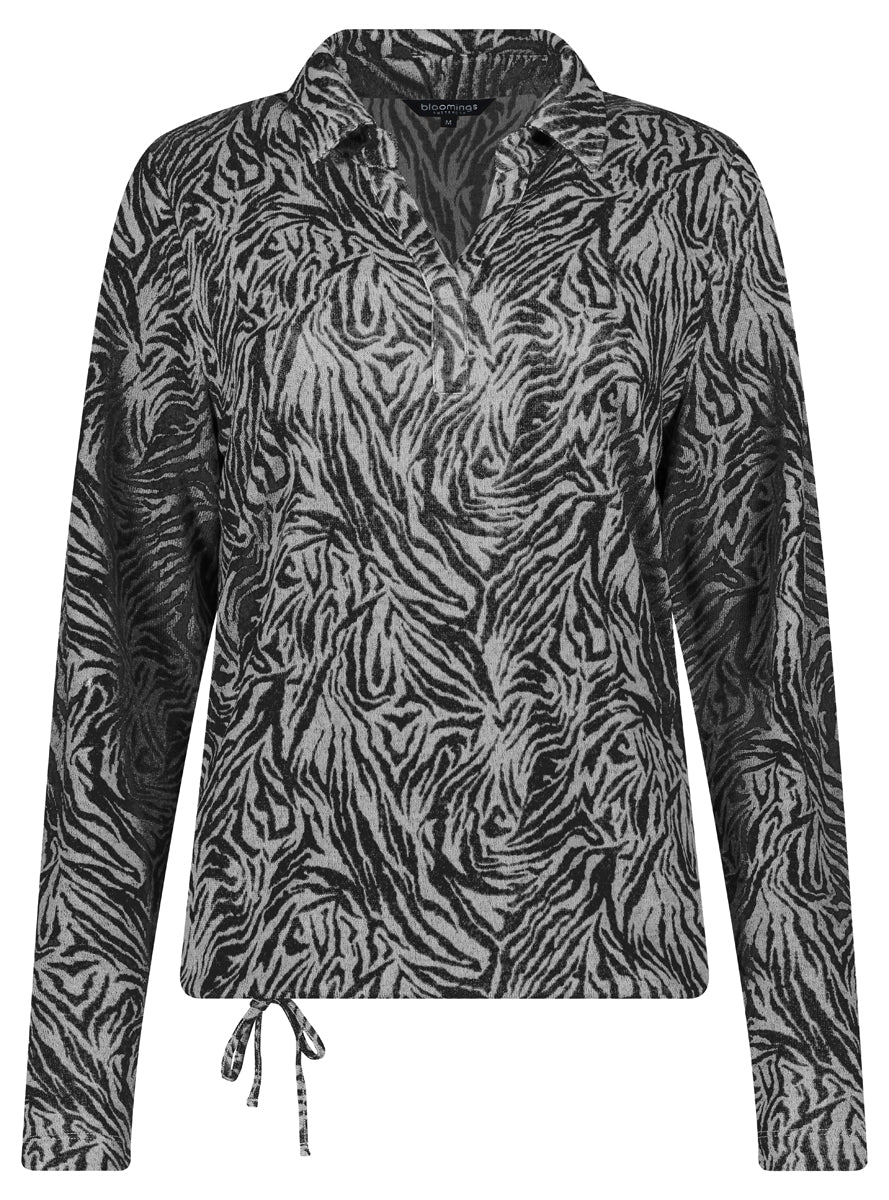 BlousePrintZebraKoortjeGrijs__1