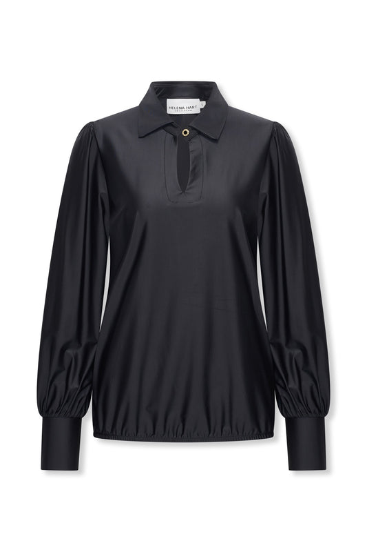Blouse Seda Glans Zwart