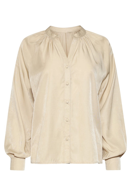 Blouse V-Hals.. Zand