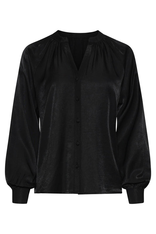 Blouse V-Hals.. Zwart