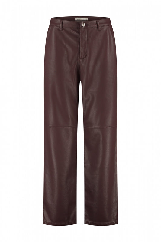 Broek Amalia Fake Leather Bordeaux