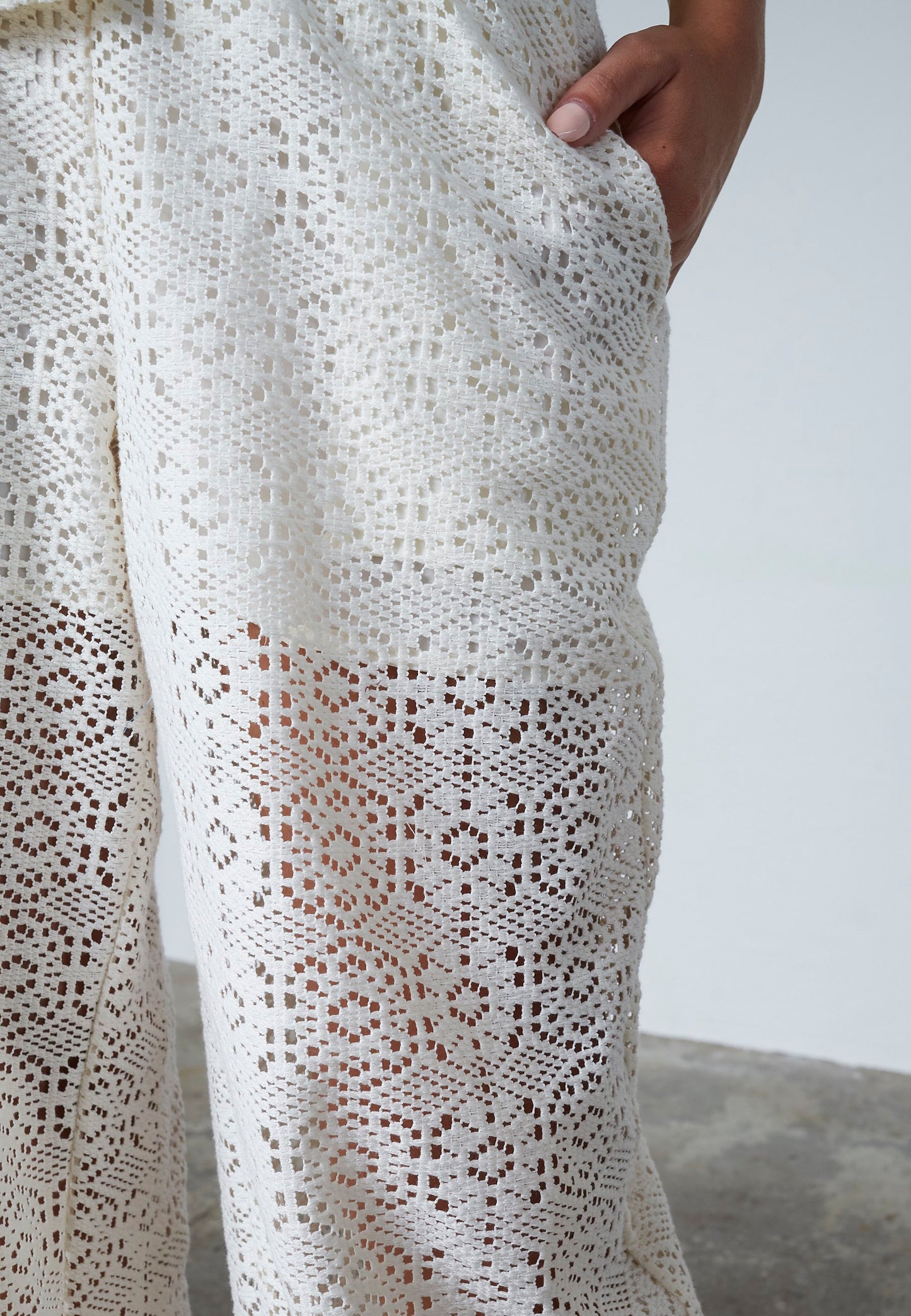 Broek Elsia Opengewerkt Creme