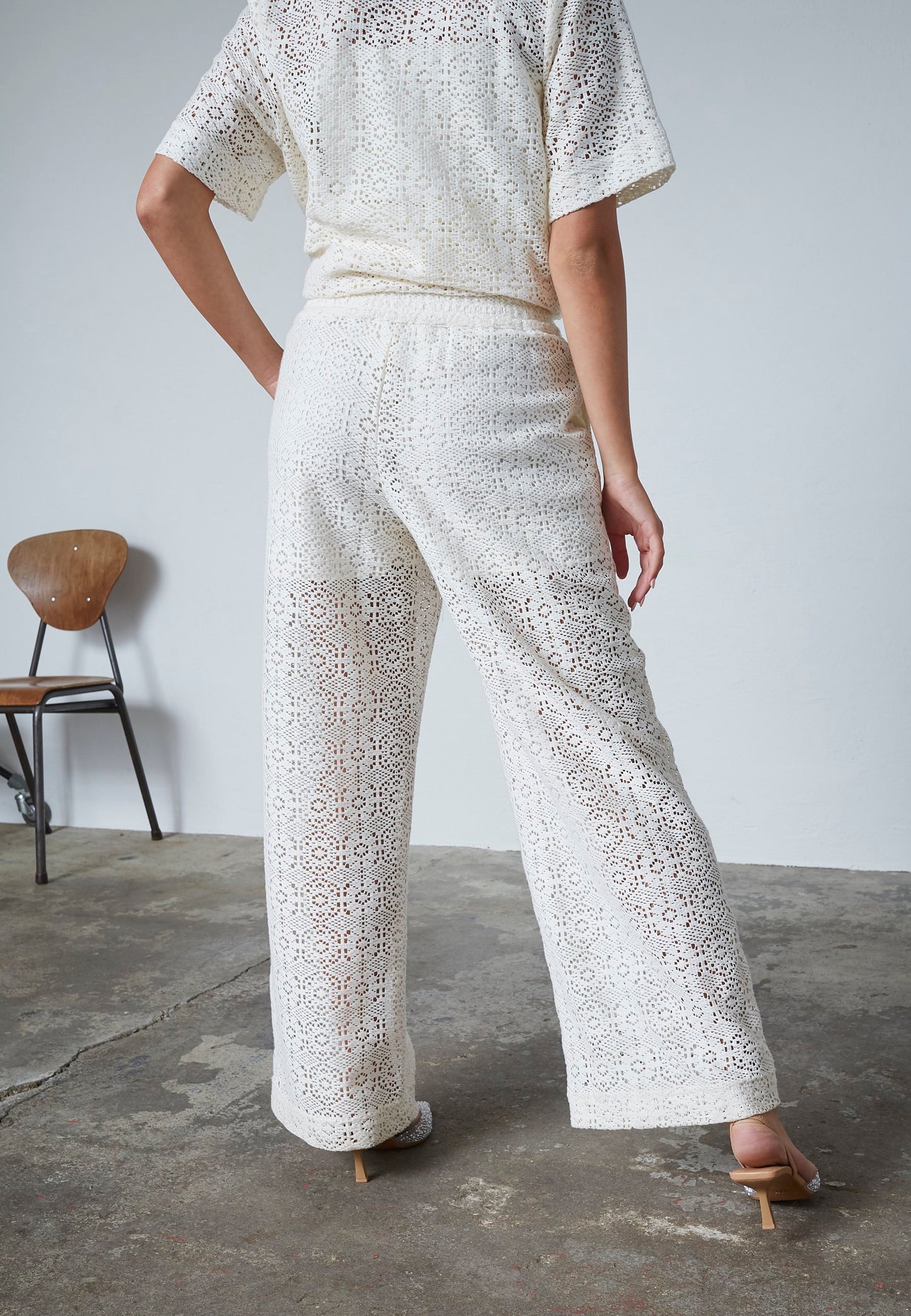 Broek Elsia Opengewerkt Creme