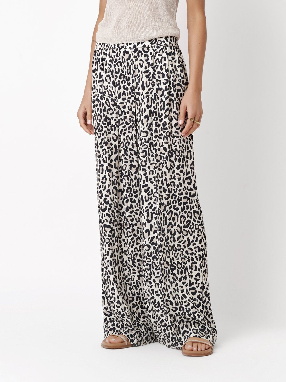 Broek Mara Wide Leg Leopard