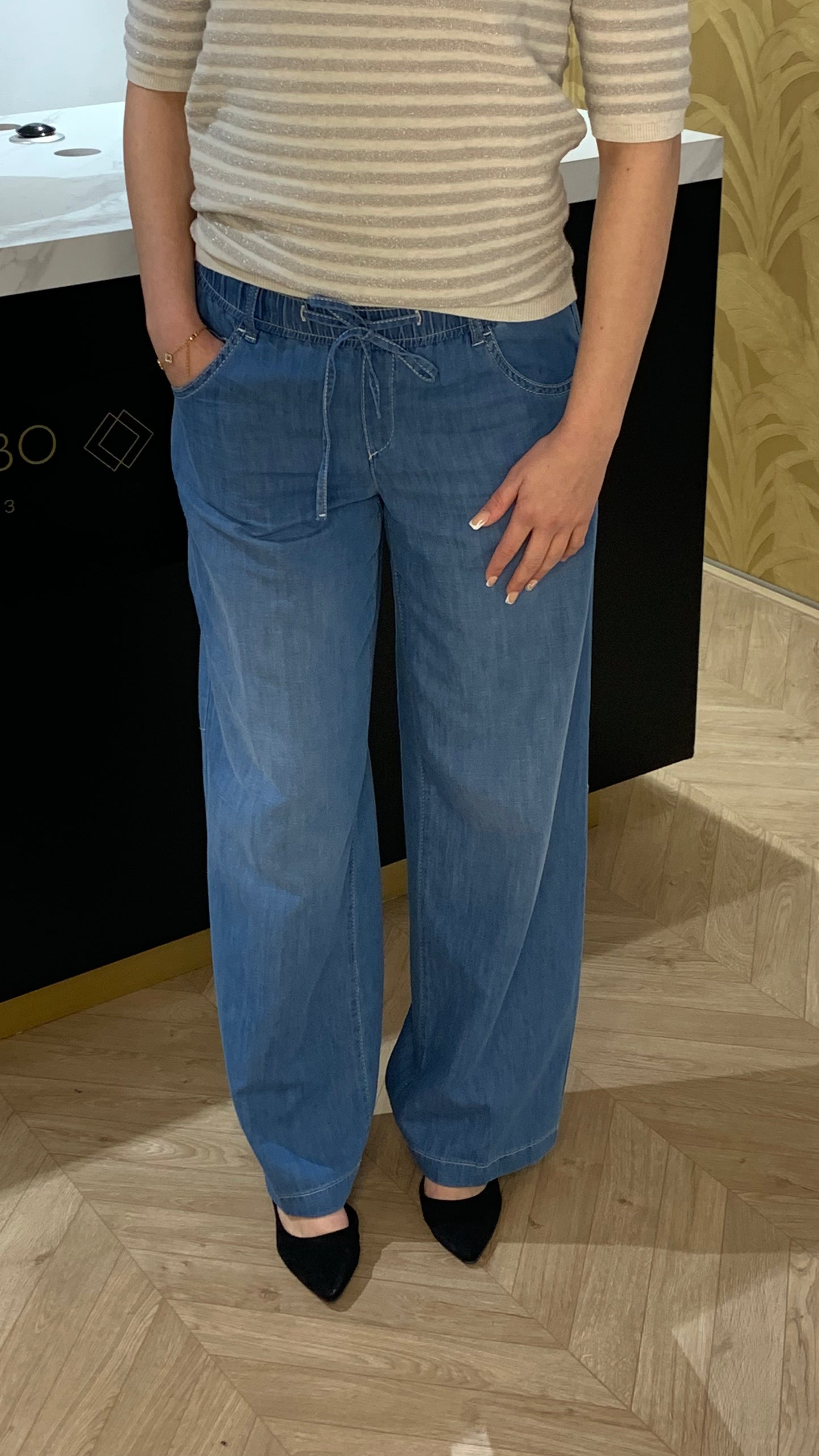 Masha Wide Leg Sporty Azure Blauw