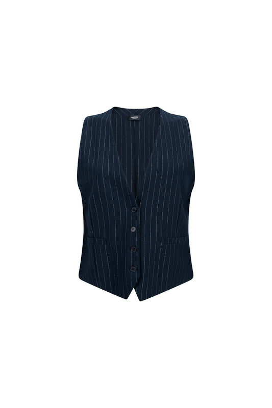 Gilet Coco Stretch Streep Donkerblauw