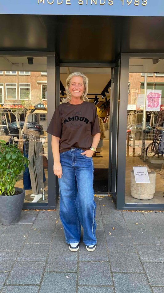 T-Shirt Amour Donkerbruin
