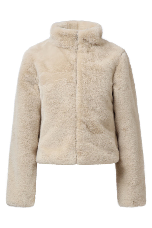 Jas Fake Fur Rits Zand