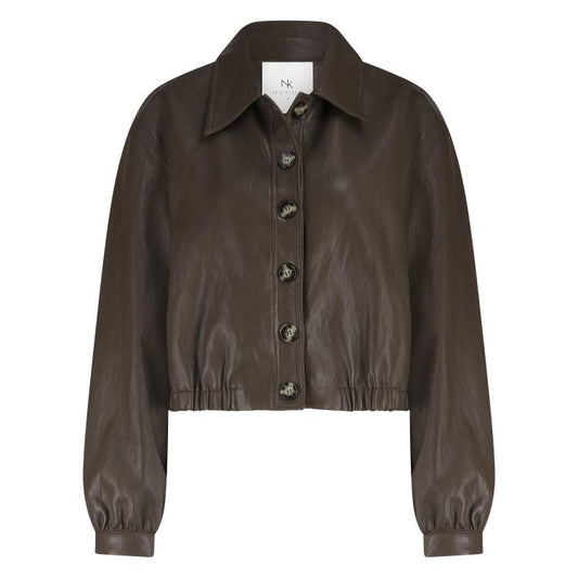 Jas Fiene Leather Look Donkerbruin