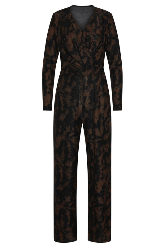 Jumpsuit Print Gold Zwart