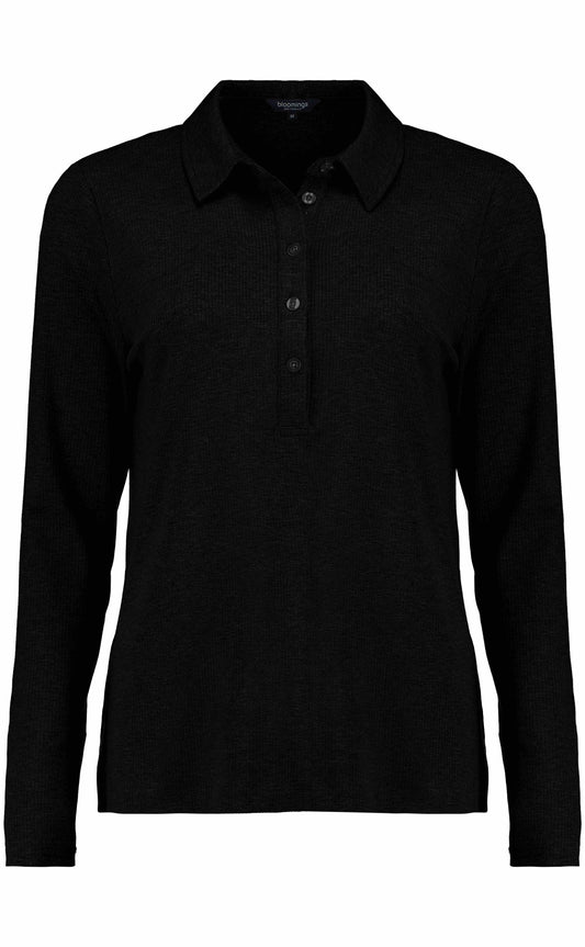 Polo Jersey LM Zwart