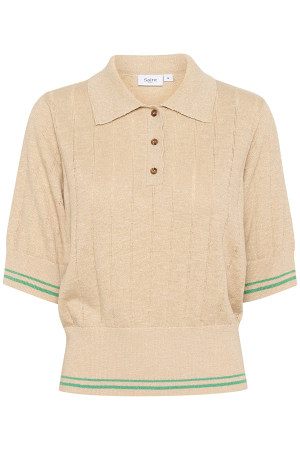 Polo Leslie Lurex KM Goud