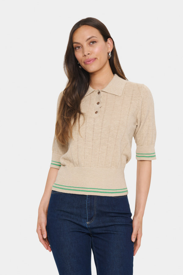Polo Leslie Lurex KM Goud