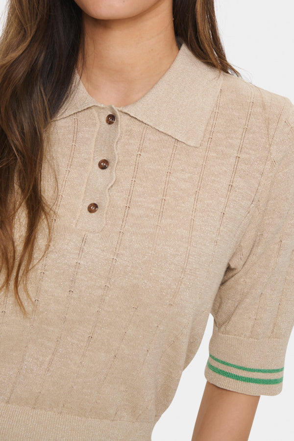 Polo Leslie Lurex KM Goud