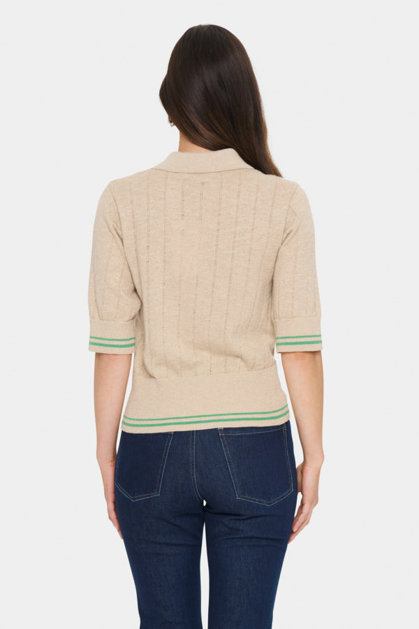 Polo Leslie Lurex KM Goud