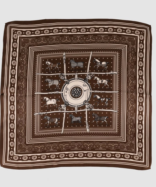 Shawl Zaya Zijde Donkerbruin/Paard
