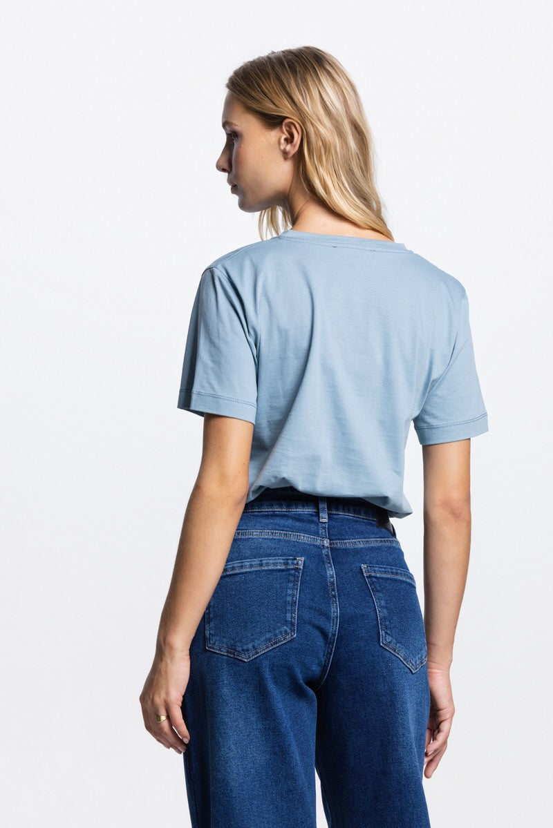 T-ShirtSuviV-HalsSSBlauw__3