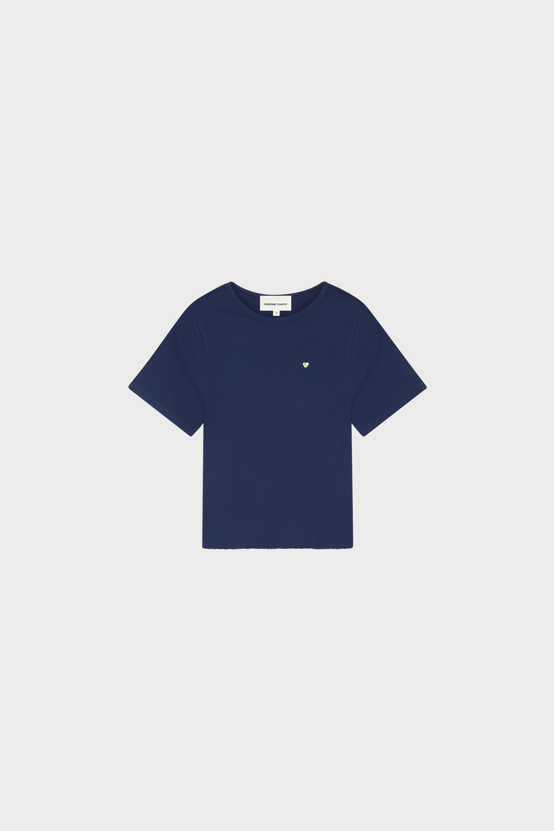 T-ShirtTanjaGoudHartKnopDonkerblauw__1