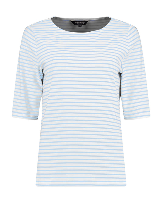 T-shirtStrepen3_4MLichtblauw__1