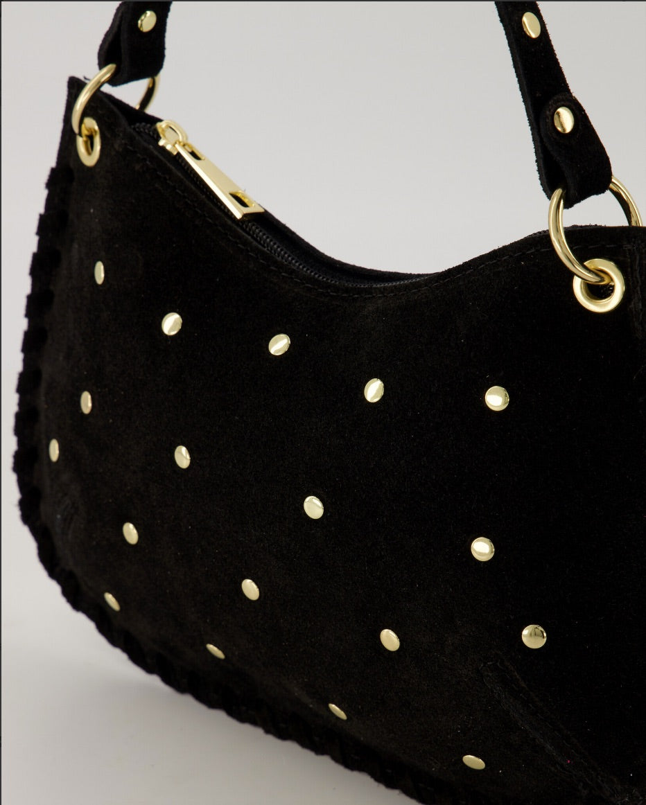 Tas Casey Suede Studs Zwart