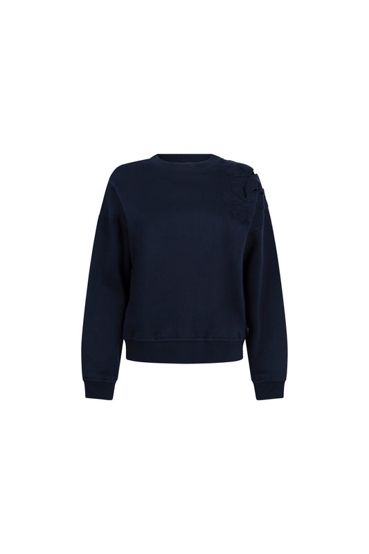Trui Gaby Flower Detail Donkerblauw