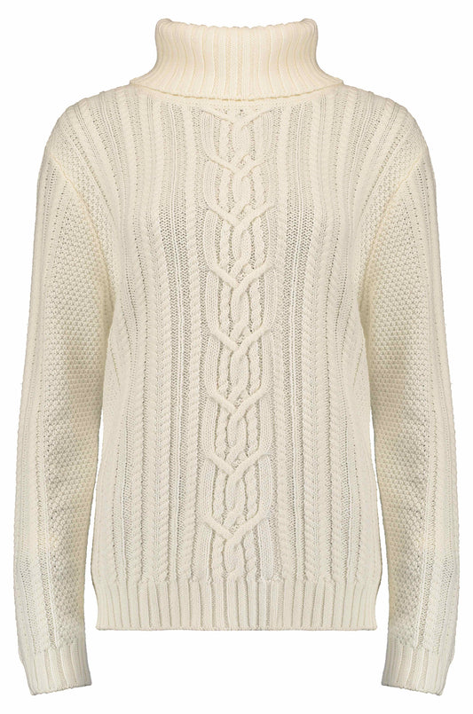 Trui Kol Kabel Knit Beige