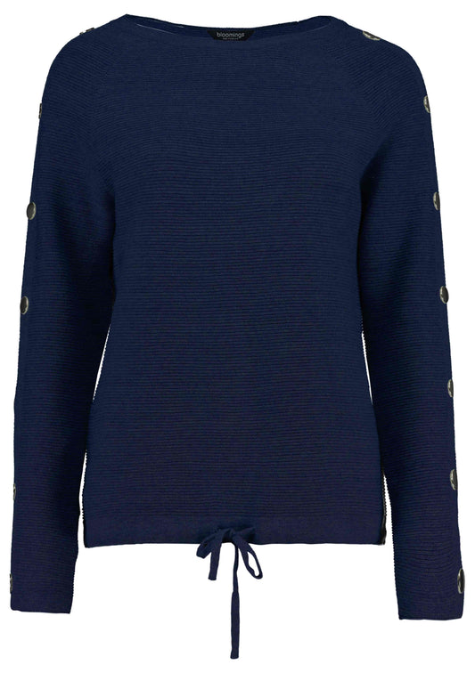 Trui Metalen Knoop Mouw Donkerblauw