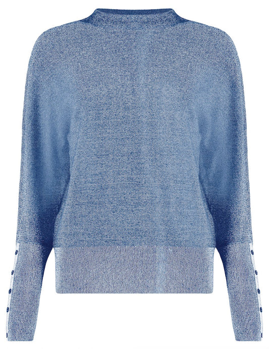 Trui Mock Neck Lurex Blauw