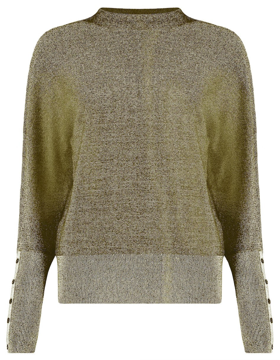 Trui Mock Neck Lurex Olijfgroen