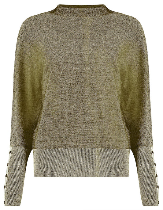 Trui Mock Neck Lurex Olijfgroen