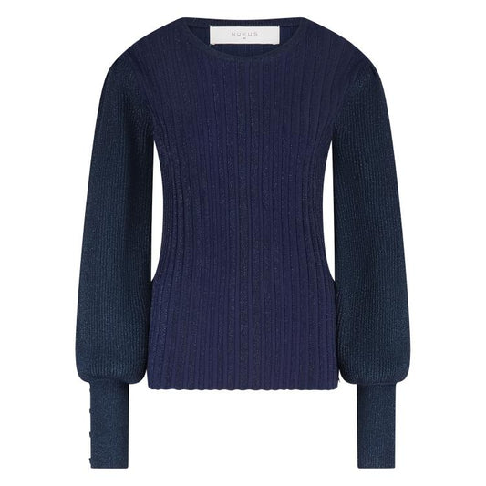 Trui Mulberry Lurex Ballon Donkerblauw