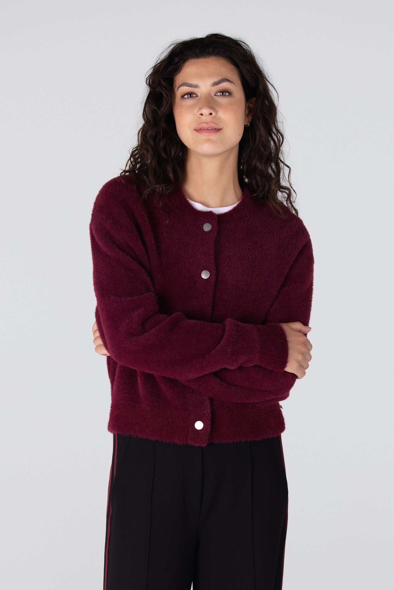 Vest Cloe Knopen Bordeaux