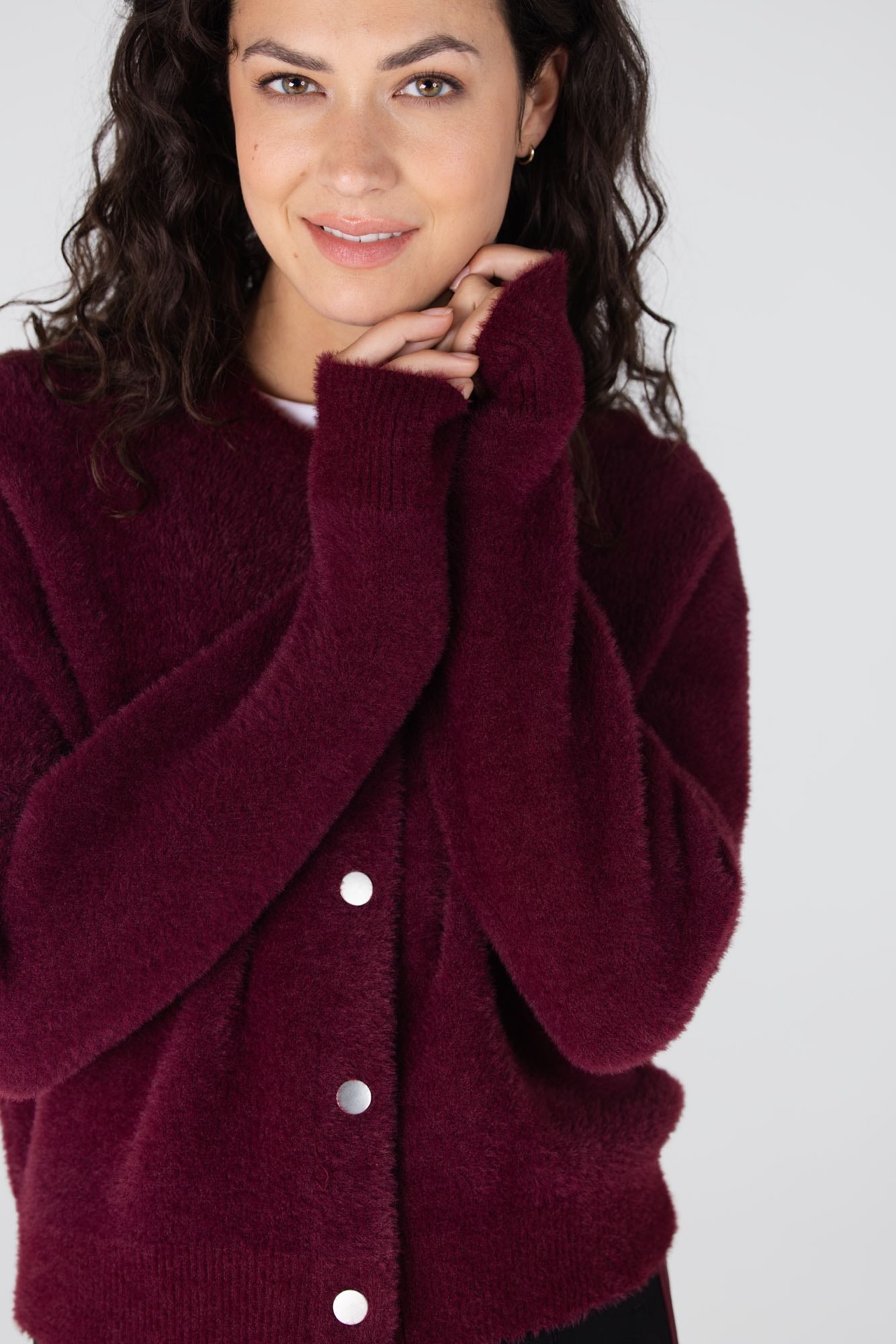 Vest Cloe Knopen Bordeaux