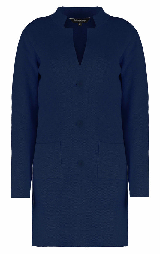 Vest Lang Zakken Donkerblauw
