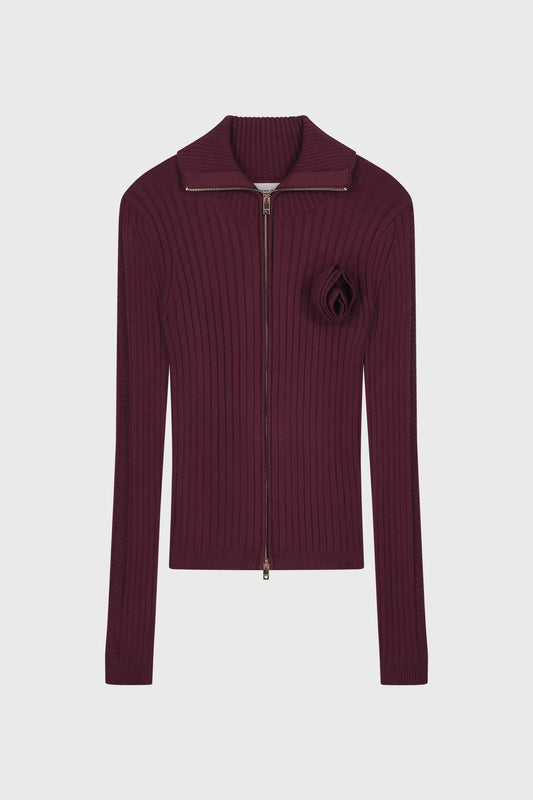 Vest Vesta Bloem Bordeaux